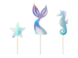Mermaid Cake Toppers Pk 3