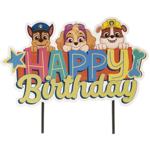 Happy Birthday Cake Topper - Paw Patrol