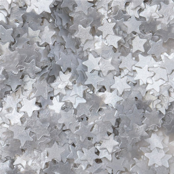 Edible Glitter Silver Stars 1g