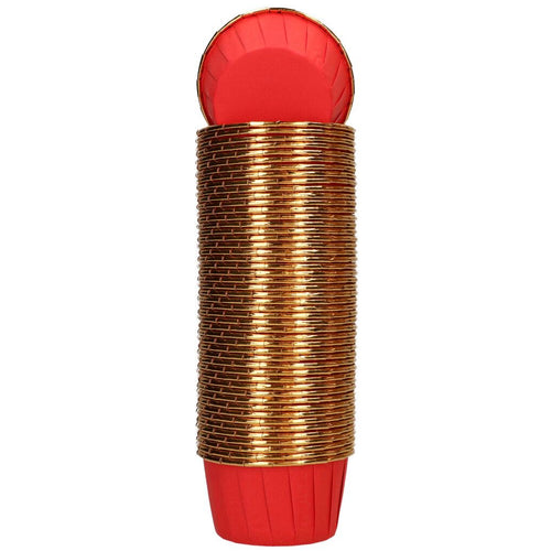 Baking cups Red & Gold Pk 50 - WILTON