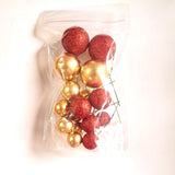 SUGAR SISTERS - Gold / Red Glitter Mix Cake Balls Pk 16
