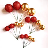 SUGAR SISTERS - Gold / Red Glitter Mix Cake Balls Pk 16