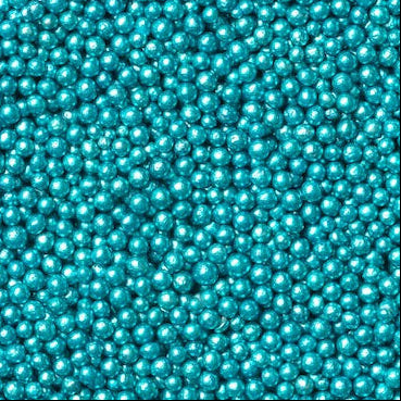 SUGAR SISTERS- Metallic Turquoise Non Pareils 80g