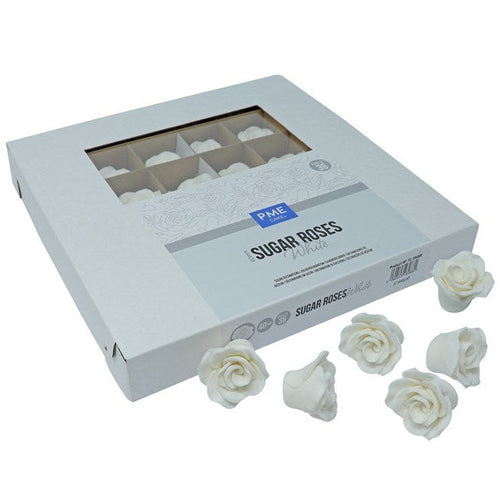 Sugar Roses White 40mm Pk 36