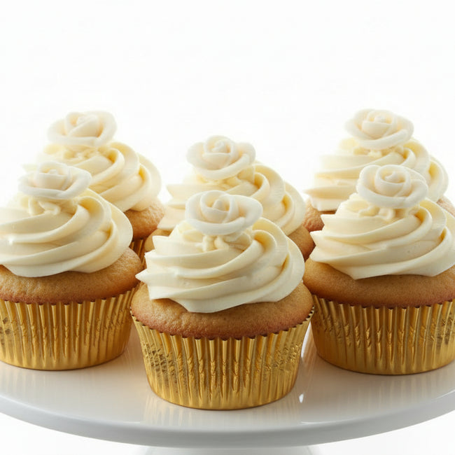 Sugar Paste Rose Decorations Pk 6