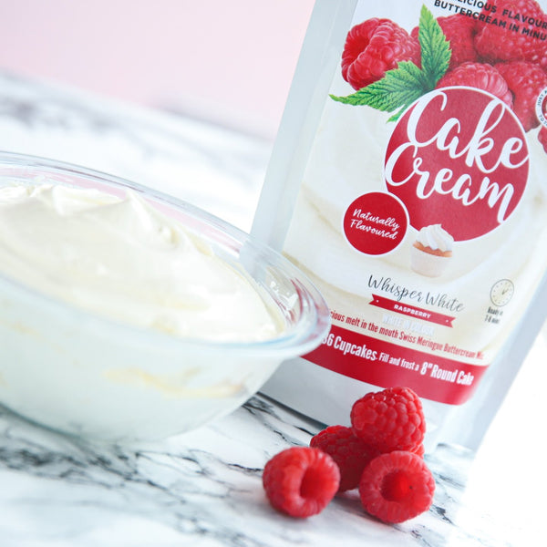 Cake Cream - Whisper white - Raspberry Flavour - 400g