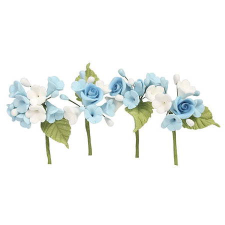 Culpitt Sugar Decoration Blue Flowers & Leaves