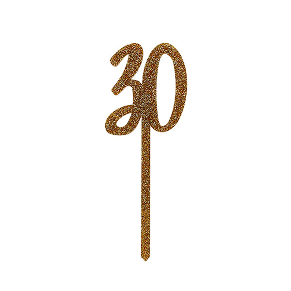 Glitter Gold 30  Cake Topper