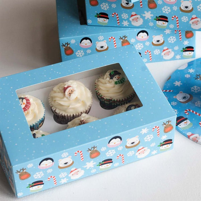 Baked With Love 6s/12s  Cupcake Box - Christmas Friends