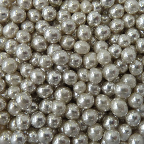 SUGAR SISTERS - Metallic Silver Dragees 4mm 80g