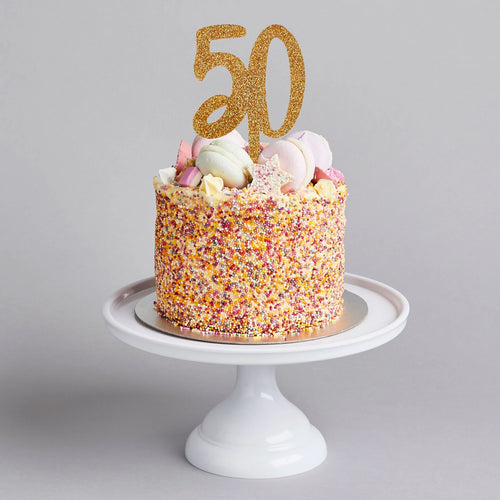 Glitter Gold 50  Cake Topper