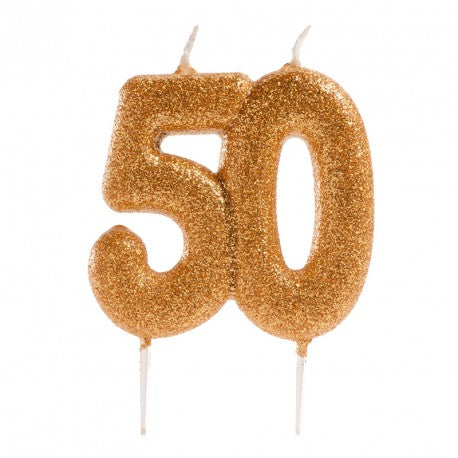 Gold Glitter 50th Candle