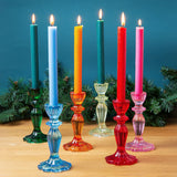 Green Glass Candlestick Holder