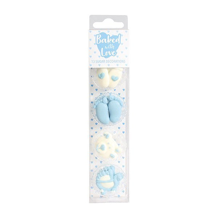 Bunny with Blue Bow Edible Toppers - (20 Toppers)
