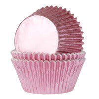 Baby Pink Foil Mini  Cupcake Cases Pk 36