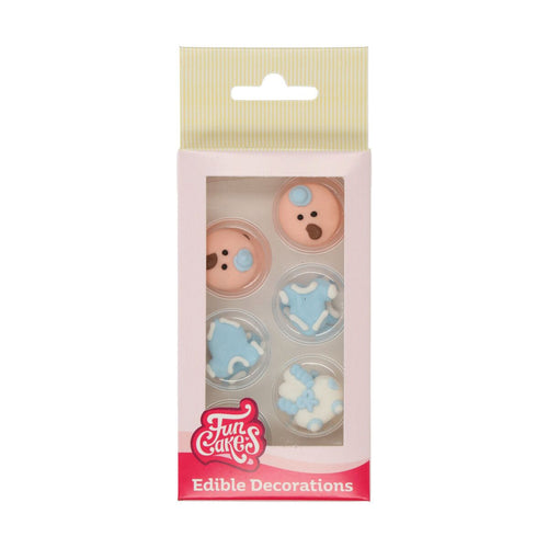 Baby Boy Sugar Decorations 12 Pcs  FunCakes