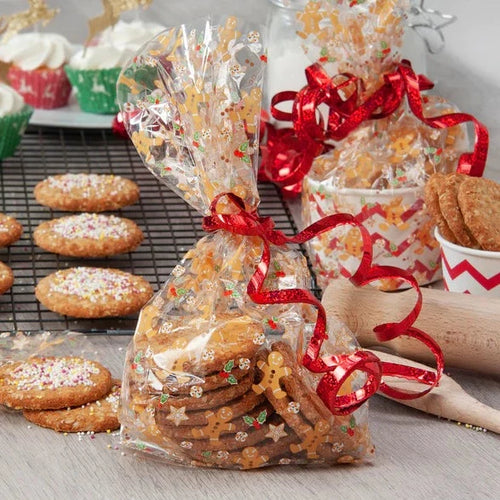 Gingerbread Cello Treat Bags with Twist Ties Pk 20