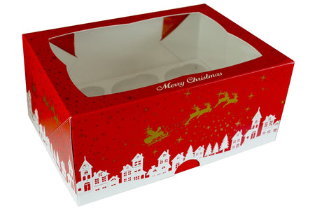 Christmas Friends Square Cake Box - 254 X 127mm (10 X 5")