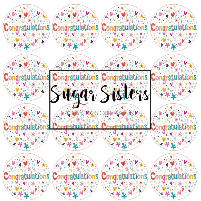 Congratulations Edible Toppers - (20 Toppers) – SugarSisters.ie