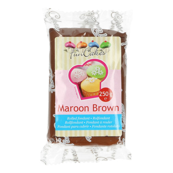 FunCakes Sugar Paste Maroon Brown 250g
