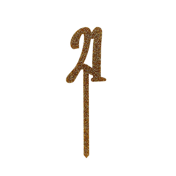 Glitter Gold 21  Cake Topper