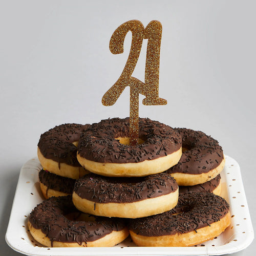 Glitter Gold 21  Cake Topper