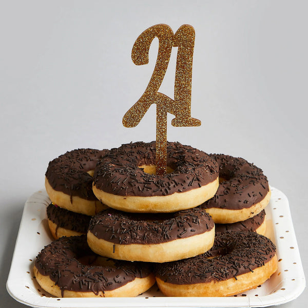 Glitter Gold 21  Cake Topper