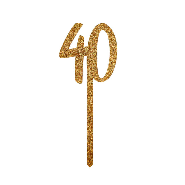 Glitter Gold 40  Cake Topper