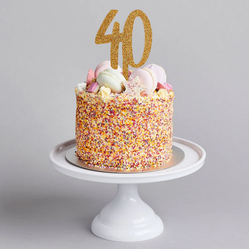 Glitter Gold 40  Cake Topper