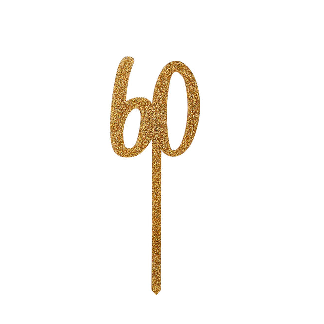 Glitter Gold 60  Cake Topper