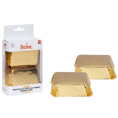 Foil Gold  Mini Loaf Tin Liners Pk  20