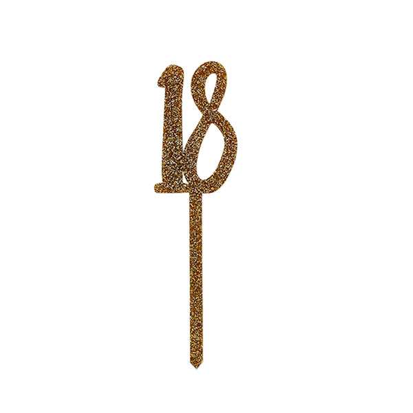Glitter Gold 18th Cake Topper