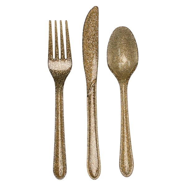 Plastic Premium Cutlery Gold pk 24