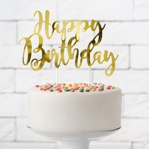 Gold Foil  Happy Birthday Card Topper