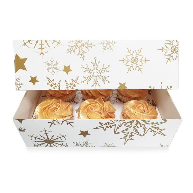 Gold Star Cupcake Box 6s