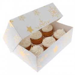 Luxury Gold Star Cupcake Box 6s