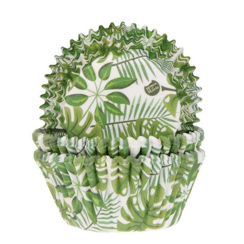 Green Leaves Cup Cake Cases Pk 50 HOM