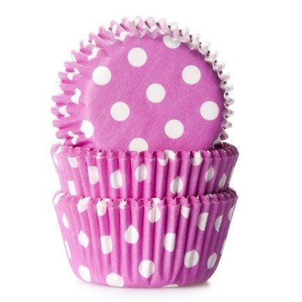 Mini Cupcake Cases 60pk Pink Polka HOM