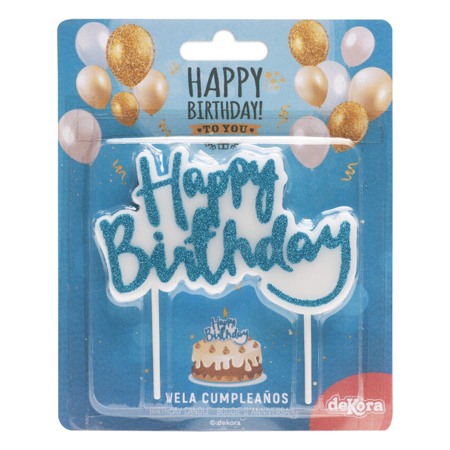 Happy Birthday Blue Candle