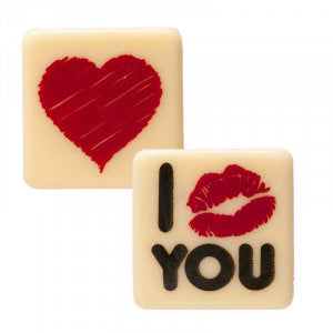 Heart and Lips White Chocolate Squares Pk 135