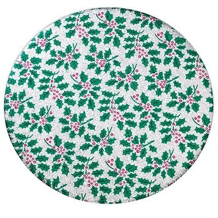 Green Holly Cards 10” Rd Pk 10