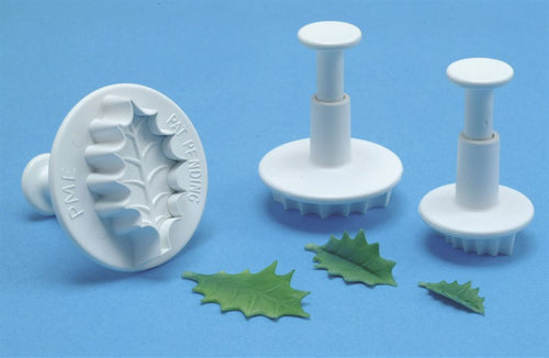 Small Veined Holly Leaf Plungers Set 3 PME