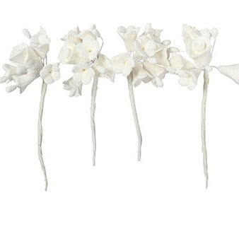 White Mini Blossoms Sugar Decs