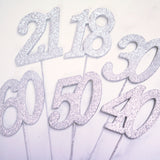 Glitter Number Toppers Asstd Ages-Silver