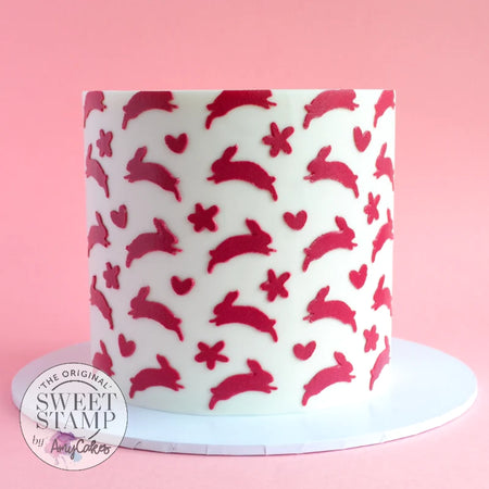Bunny with Pink Bow Edible Toppers - (20 Toppers)