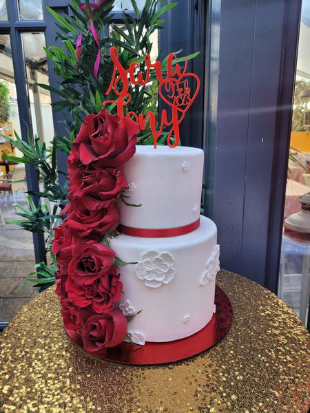 Happy Engagement Custom Initial - Cake Topper