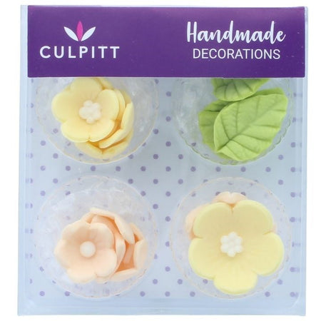 Assorted Flowers Edible Toppers - (20 Toppers)