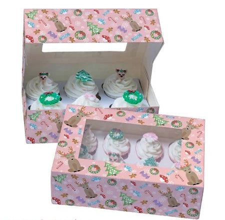 Vintage Holly Cupcake Box 6s/12s