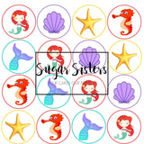 Mermaid  Edible Toppers - (20 Toppers)