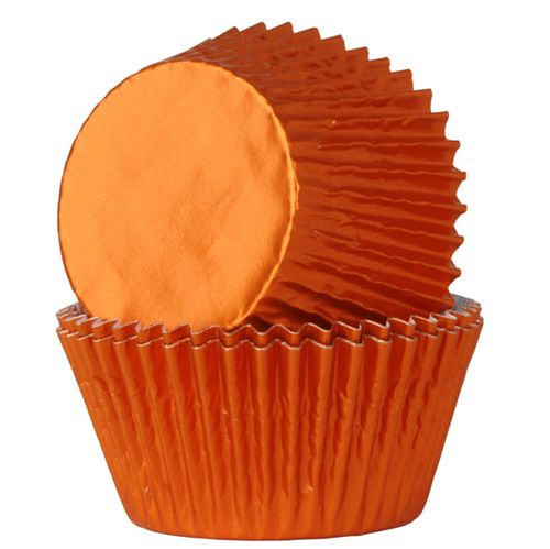 Orange Foil Cupcake Cases Pk 24